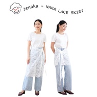 NAAKA SKIRT Broken White - KAMU JENAKA FASHION WOMEN - Lace Skirt - Lace Overskirt - Lace Wrap Skirt