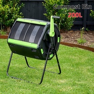 Litgrow 200L Outdoor Compost Bin Tumbler for Food Waste - Outdoor Compost Bin for Kitchen Garden & H