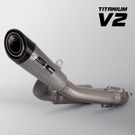 SC Project with power pack S1 titanium exhaust system kit slip on line for streetfighter v2 panigale