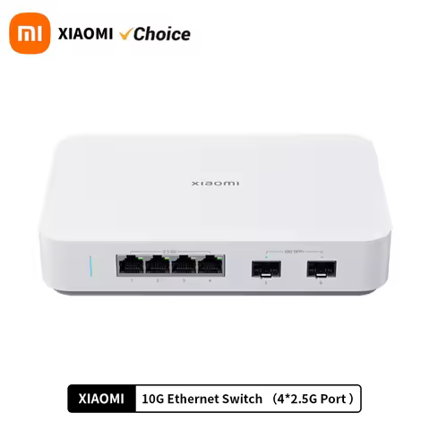 NEW Xiaomi Mi 10G Ethernet Switch 4×2.5G+2×10GMbps Mini Network Switches VLAN Ethernet Splitter Lan 