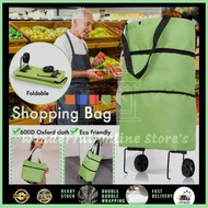 WONDERFUL Foldable Shopping Trolley Bag Reusable Shopping Cart Folding Grocery Bag With Wheels Bag T