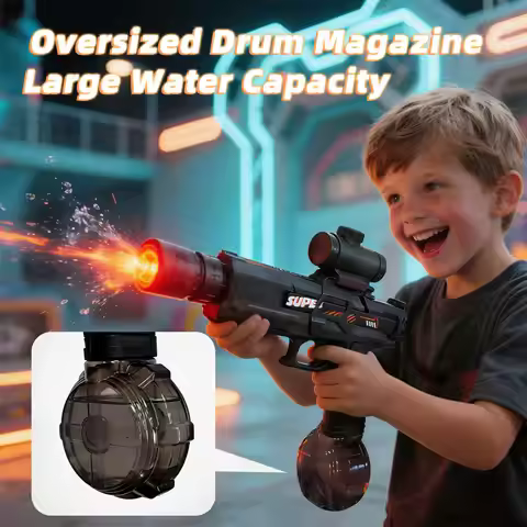 Glowing Flame Electric Water Gun Full Auto Blowback High Pressure Long Range Summer Outdoor Water Bl