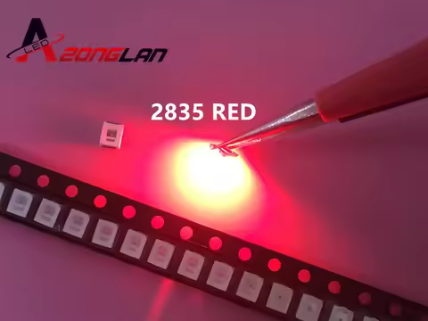 500PCS 12-20LM 2835 Red SMD LED 0.2W high bright light emitting diode chip leds 620-625NM PLCC-2 60M