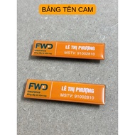 FWD insurance employee nameplate | Glossy digitally printed aluminum material (KT 70x22mm) - Printed