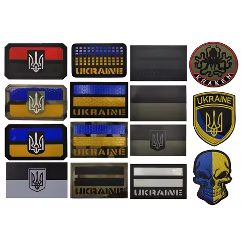 Ukraine Flag Ukrainian Armband IR Patch Hook & Loop Badge Sticker Cloth Stripe Ukr Flag for Backpack