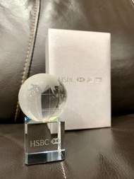 HSBC 水晶 地球 擺設 （全新）