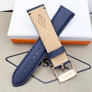 FOSSIL Genuine Leather Strap Blue Rose Gold Buckle 22MM Suitable for FS4835FS5237ME1162 Watch Matchi