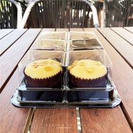 Set of 50 plastic cake boxes with 6 round boxes FG334 (size: 4.5 x 3.5cm);FG332 (14x20x5cm)