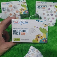 Masker Duckbill Kids ONEHEALTH 1 box Isi 25 pcs, Masker Duckbill Anak