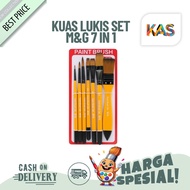 M&G Paint Brush Set 7 in 1 Includes Roung & Flat Nilon ABH978C0