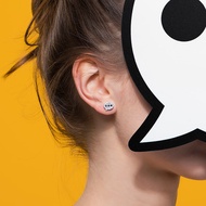 HEFANG HEFANG Jewelry Mini Symbol Earrings 925 Silver Female Student Simple Small Earrings Accessori