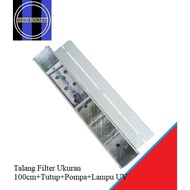 Top Filter / Gutter Filter 100cm + Cover + Pump + UV Light / Aquarium Filter Gutter / Box Filter Box