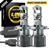 AUXITO 1Pair H4 100W 10000LM Bi LED Projector Headlight Bulb Canbus 6000k White Right-hand drive Fan