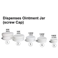 1pc - Dispensing Medication Plastic Jar (1/8oz , 1/4oz, 1/2oz, 1oz, 2oz)