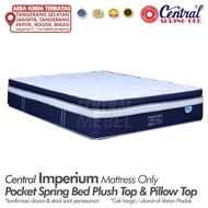 spring bed central imperium pocket plush top pillow top - kasur saja