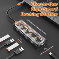 USB type C to HDMI Docking Station with VGA, HDMI, USB Audio, USD 3. USB C  (Ready Stock)