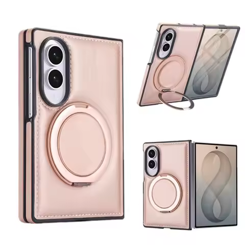 ZFlip 3 4 5 6 7 Case Leather Texture Rotating Bracket Case For Samsung Galaxy Z Fold 3 4 5 6 7 8 Wid