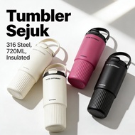 Botol Air Tumbler Tahan Sejuk 316 Steel Straw Tumbler 保温杯 Sejuk 720ML