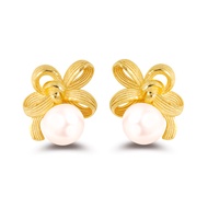 PRIMA ต่างหูทองคำ 99.9% ประดับมุก Royal Ribbon Collection 165E0932-18