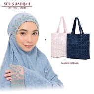 [Teacher's Day] Siti Khadijah Telekung Nefertari Kaneshon in Pewter Blue + Sashiko Tote Bag