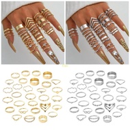 flgo Punk Grunge Stackable Rings for Men and Women Geometric  Accessories