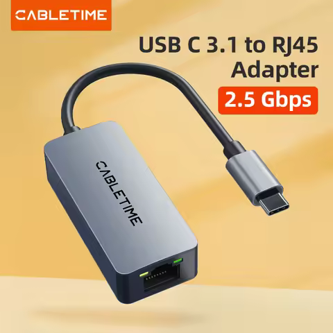 CABLETIME USB C to Ethernet Adapter 2.5Gbps USB 3.1 RJ45 LAN Network Card for Laptop PC Macbook Nint