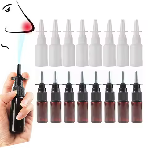30PCS 20ml/30ml PET Amber Plastic Nasal Spray Bottle Empty Refillable Mist Nose Spray Atomizer Bottl