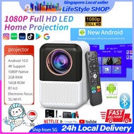 【SG SELLER】Mini Projector Portable  4K Projector 1080P HD Smart Home Theater for Android Phone/Laptop/PS5 WiFi Bluetooth