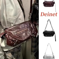 Korean Star Same Style deinet Motorcycle Bag New Style Korean Style Rock Style Dark Style Cylindrica