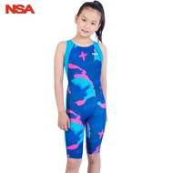 NSA Kids One Piece Swimsuit Swimming Costume 1 Piece Girl Swimsuit Sport Training Suit Professional 