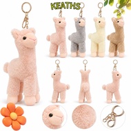 KEATHS Alpaca Plush Keychain, Gold Tone Clasp Key Accessories Alpaca Bag Charm,  Cute Mini Alpaca Pl