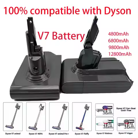 12800mAh 21.6V Lithium V7 Battery Replacement for Dyson V7 Motorhead Pro V7 Trigger V7 Animal V7 Car
