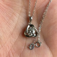 Pre-faced necklace set (removable) made of S925 silver chain, 44 cm long, engraved face S925D.1.00ct