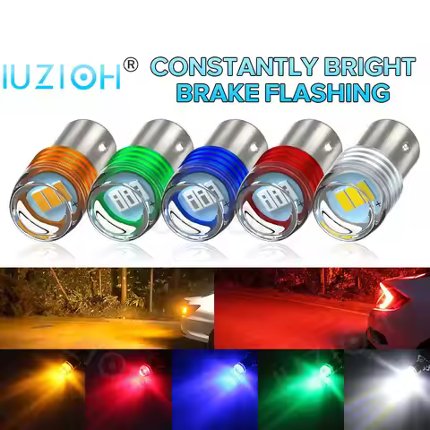 IUZIOH 2PCS Flash 1156 1157 Led Bulb BA15S Strobe BAY15D P21/5W P21W R5W Red 3SMD Brake Reverse Sign