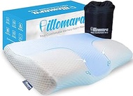Pillomara | Compact &amp; Firm Memory Foam Orthopedic Contour Butterfly Sleeping Pillow, Ergonomic Cervical Pillow for Neck Support Pain Relief - Kids, Travel (Compact &amp; Firm)