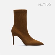 HLTINO中筒細跟百塔尖頭彈力靴