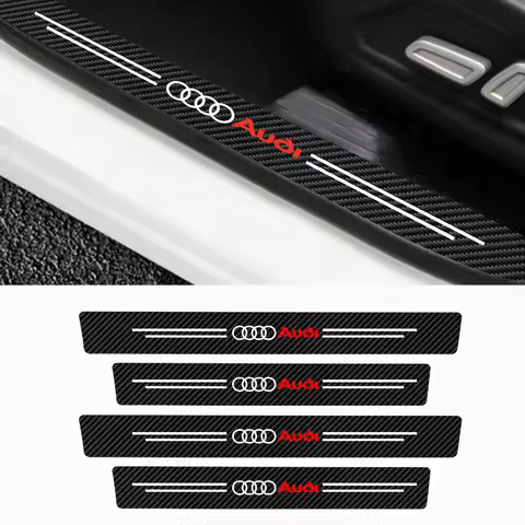 4PCS Car Door Sill Protector Sticker For Audi A3 A4 A1 A6 B8 C6 Q6 8P Q3 Sportback Sline A5 A7 A8 Q5