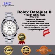 Rolex 41mm Stainless Steel Datejust II Watch 116334 White Dial (New/unworn)