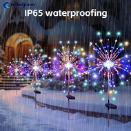 NOBELJIAOO Solar Powered Sparkle Lawn Lights Outdoor Garden LED Dandelion String Lights Firework Des