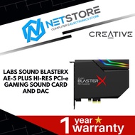 CREATIVE LABS SOUND BLASTERX AE-5 PLUS HI-RES PCI-e GAMING SOUND CARD AND DAC - 70SB174000003