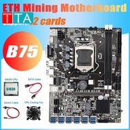 B75 ETH Miner Motoard 12 PCIE Ke Usb 3.0 + G1630 CPU + Kabel SATA
