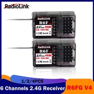 RadioLink ตัวรับสัญญาณ6CH R6F V4 3-15V สำหรับ RC8X RadioLink/RC6GS/RC4GS/T8FB/เครื่องส่งสัญญาณ T8S ร