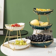 3-Tier GOLD-PLATED PORCELAIN FRUIT SHELF WITH ALLOY PRICE, meaningful gift