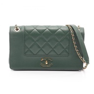 【二手】香奈兒 (Chanel) 絎縫綠色皮革 Mademoiselle 鏈條肩背包 女士二手 B