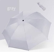BEAR - 迷你五折黑膠防曬遮陽傘（灰色 54cm*8k)