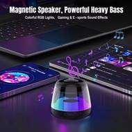Magnetic Bluetooth Speaker RGB Mini Portable Speaker Magnetic Phone Holder Ring Wireless Sound Box B