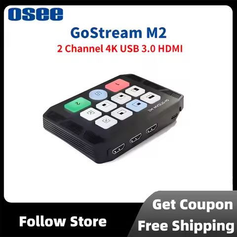 OSEE Gostream M2 2 Channel 4K HDMI Capture Card Switcher wiht Dual Bit 4K 60 Dual Screen 3.5mm Audio