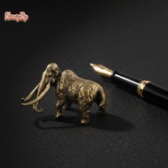 honeybird Brass Woolly Mammoth Artistic Figurine Copper Extinct Animal Sculpture for Vintage Home Ar
