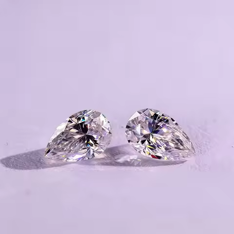 Moissanite Pear Cut D Color VVS1 Lab Grown Diamond Pass Diamond Tester Loose Gem for DIY Ring Neckla
