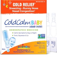 Boiron ColdCalm Baby 40 Count Bundle - Single-Use Drops for Relief from Cold Symptoms of Sneezing, R